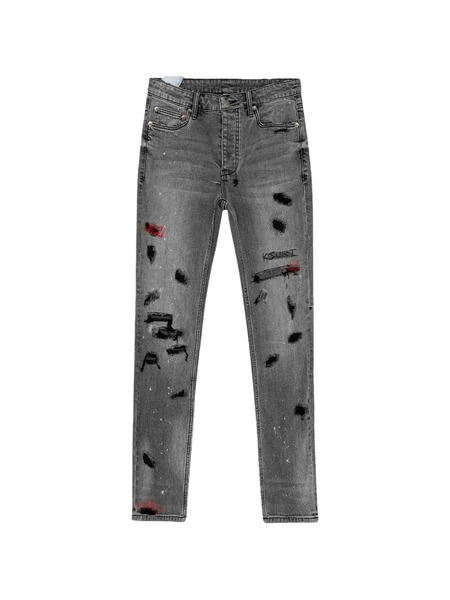  Ksubi X Juice Wrld Chitch Trashed Devil Jeans - Grey 