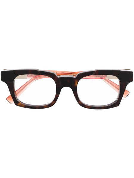  Kuboraum Colour-block Square Glasses - Black 