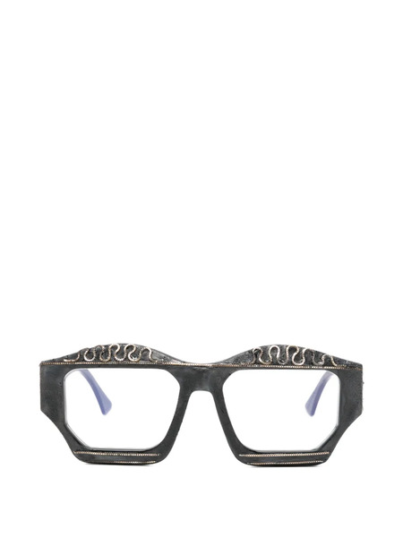  Kuboraum Embellished-detail Geometric-frame Glasses - Black 