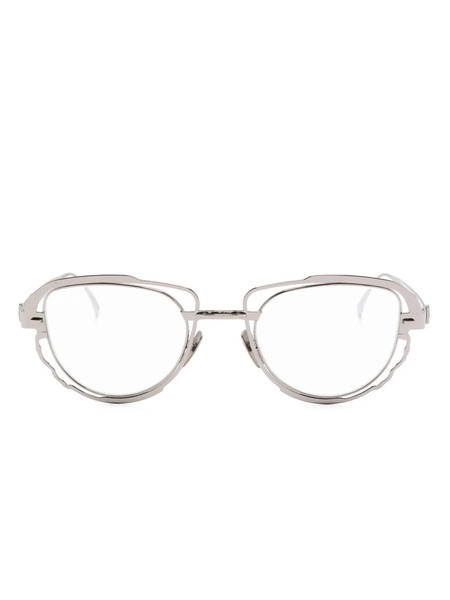  Kuboraum H02 Geometric-frame Glasses - Silver 