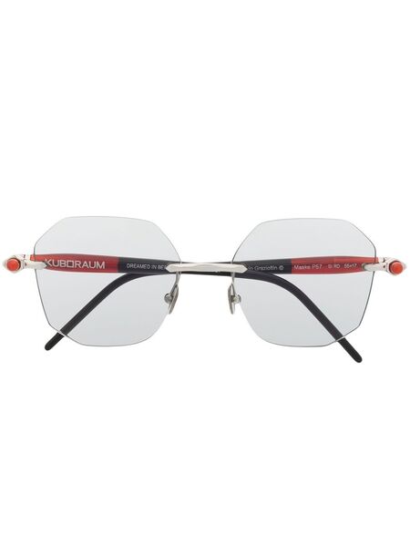  Kuboraum Square-frame Rimless Glasses - Silver 