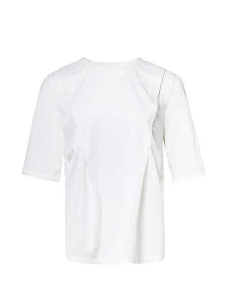  Kumann Yhj Asymmetrical Side Panel Detail T-shirt - White 
