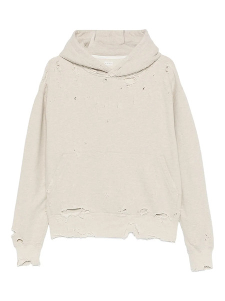  Kuro Distressed-effect Hoodie - Neutrals 