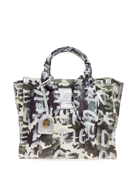  Kurt Geiger London Camouflage Lettering Tote Bag - Green 