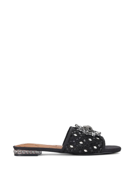  Kurt Geiger London Chelsea Crystal Eagle Head Sandals - Black 