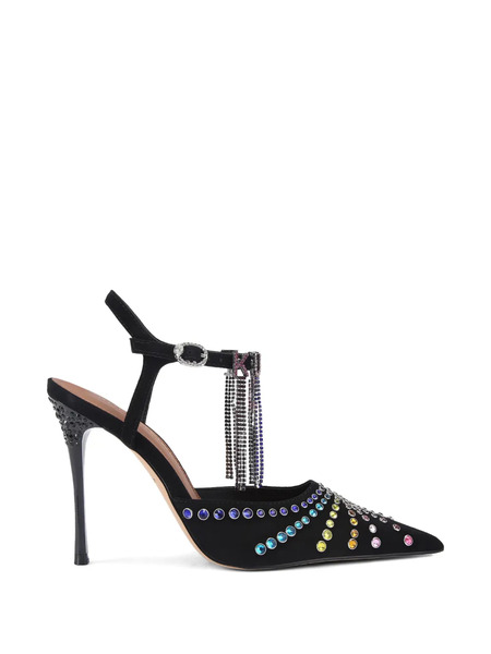  Kurt Geiger London Crystal Point Suede Sandals - Black 