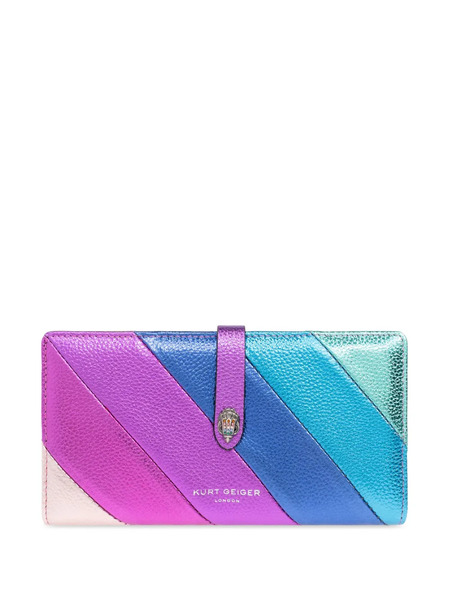  Kurt Geiger London Diagonal Stripes Leather Wallet - Pink 