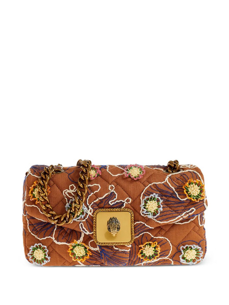  Kurt Geiger London Floral-embellishment Quilted Shoulder Bag - Brown 