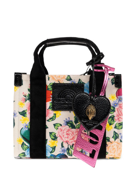  Kurt Geiger London Heart-charm Floral Tote Bag - Neutrals 