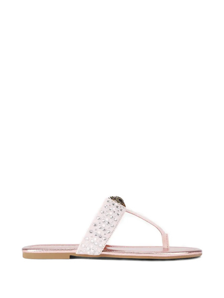  Kurt Geiger London Kensington Crystal Eagle Flat Sandals - Pink 