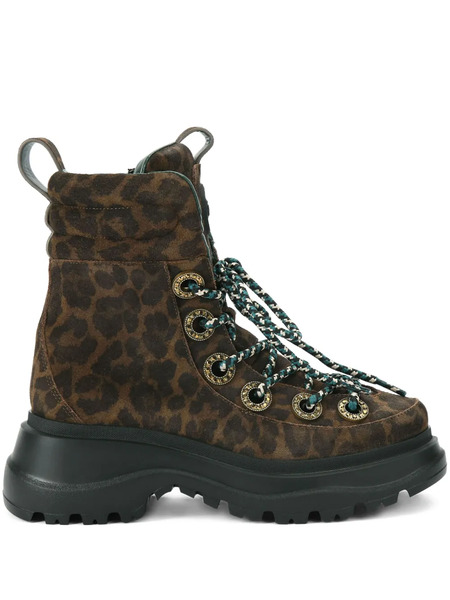  Kurt Geiger London Kensington Crystal-embellished Leopard Boots - Brown 