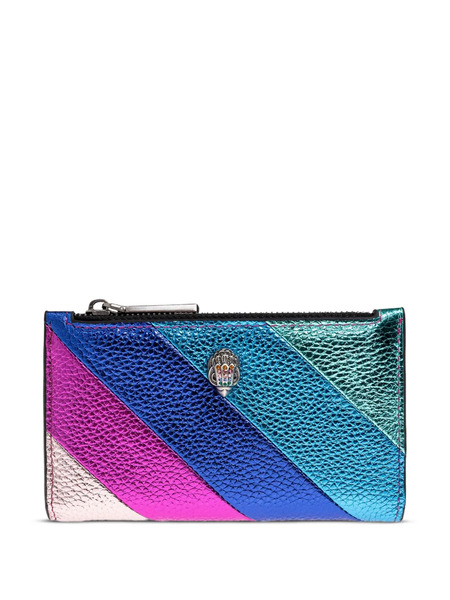  Kurt Geiger London Kensington Diagonal-stripe Metallic Bifold Wallet - Blue 