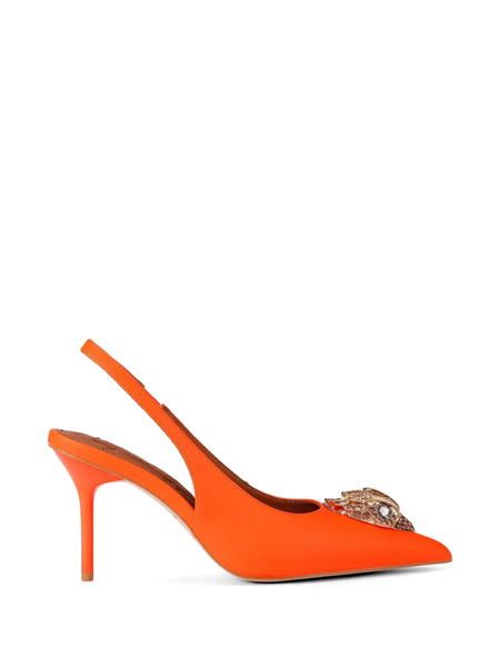  Kurt Geiger London Large Eagle Slingback Embellished Pumps - Orange 