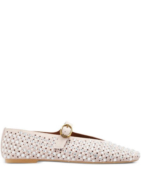  Kurt Geiger London Mayfair Embellished Buckle Ballet Flat - Pink 