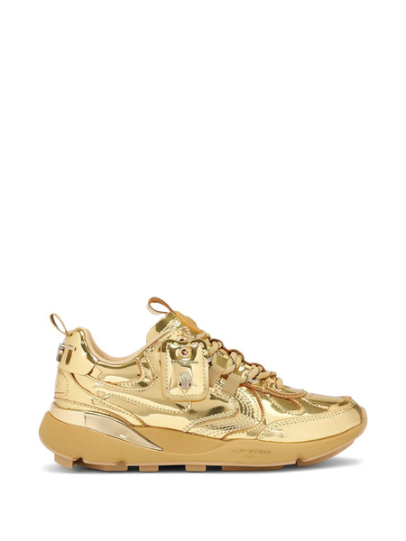  Kurt Geiger London Metallic Laced Kurt Runner Sneakers - Gold 