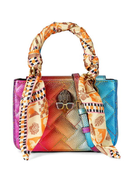  Kurt Geiger London Mini Square Kensington Quilted Tote Bag - Orange 