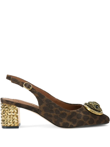  Kurt Geiger London 60mm Chelsea Slingback Heeled Pumps - Brown 