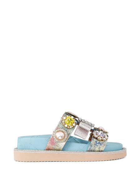  Kurt Geiger London Ornate Orson Crystal-embellishment Sandals - Blue 