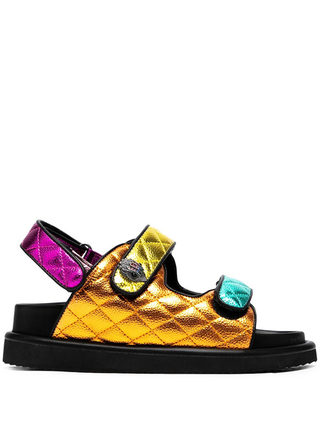  Kurt Geiger London Orson Quilted Sandals - Gold 