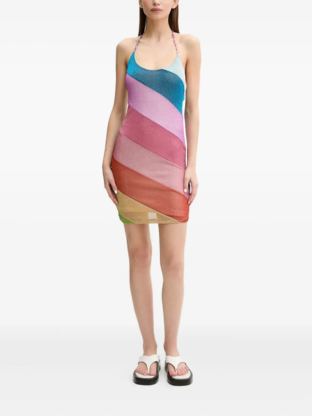  Kurt Geiger London Rainbow Stripe Mini Dress - Pink 