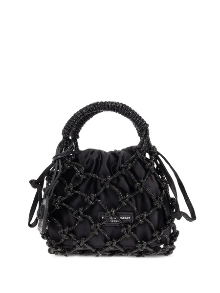  Kurt Geiger London Small Macramé Crystal-embellished Tote Bag - Black 