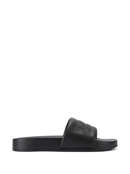  Kurt Geiger London Stacked Logo-embossed Slides - Black 
