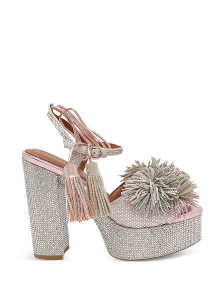  Kurt Geiger London Strass Tassel Sandals - Silver 