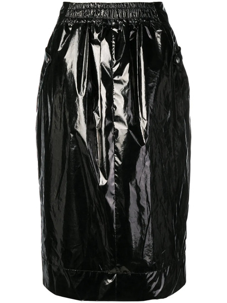  Kwaidan Editions Varnished Midi Skirt - Black 