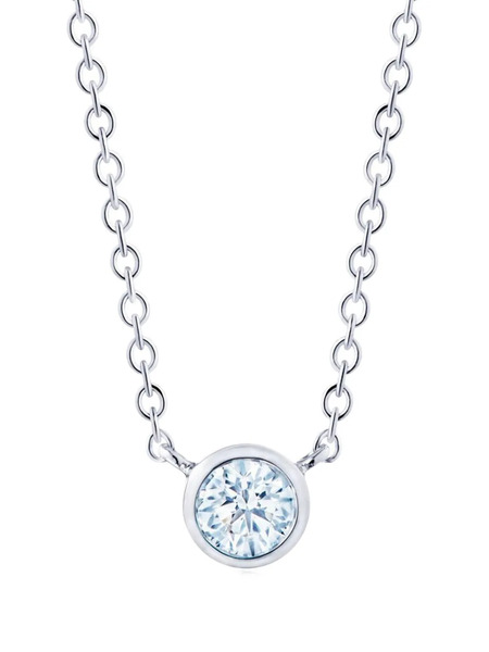  Kwiat 18k White Gold Bezel Diamond Necklace - Silver 