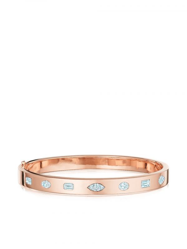  Kwiat 18kt Rose Gold Fancy Shape Diamond Stackable Bangle - Pink 
