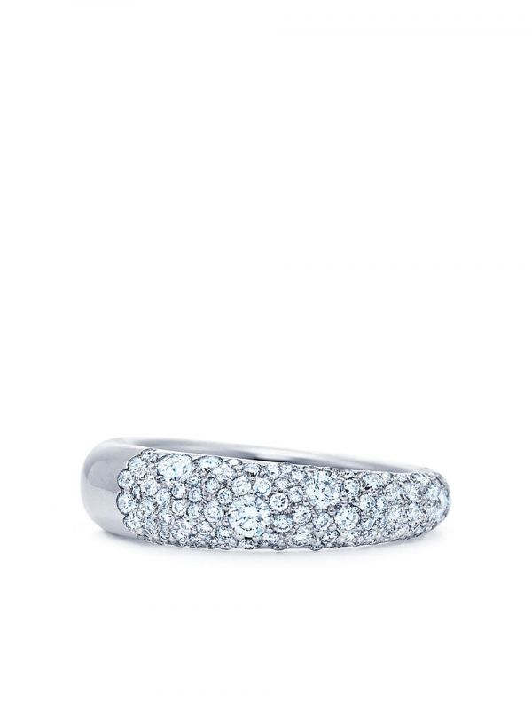  Kwiat 18kt White Gold Cobblestone Pavé Diamond Band Ring - Silver 