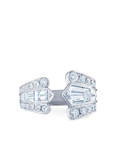  Kwiat 18kt White Gold Diamond Cascade Open Ring - Silver 