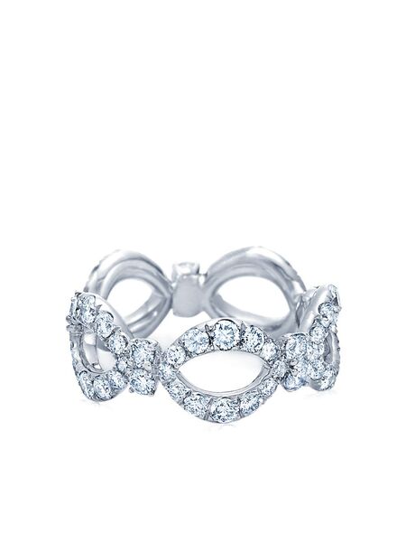  Kwiat 18kt White Gold Diamond Jasmine Open Circles Ring 