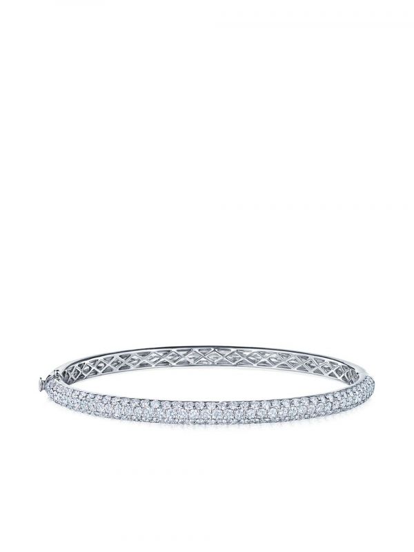  Kwiat 18kt White Gold Diamond Moonlight Three-row Medium Bangle - Silver 