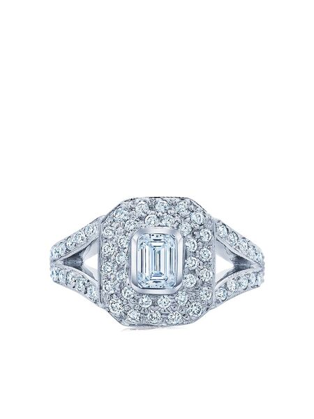  Kwiat 18kt White Gold Diamond Rox Square Ring - Silver 