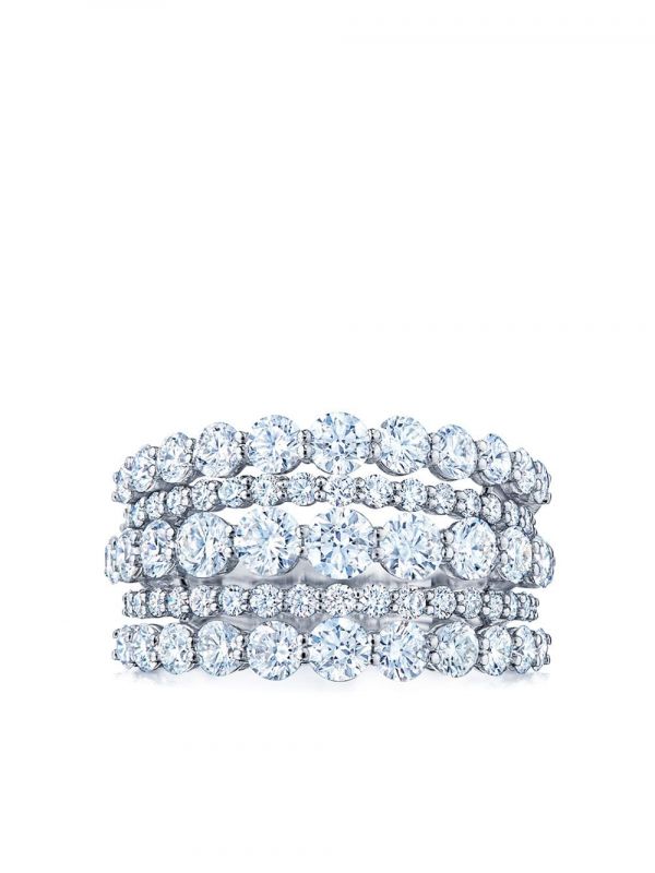  Kwiat 18kt White Gold Lyric Five Row Diamond Ring - Silver 