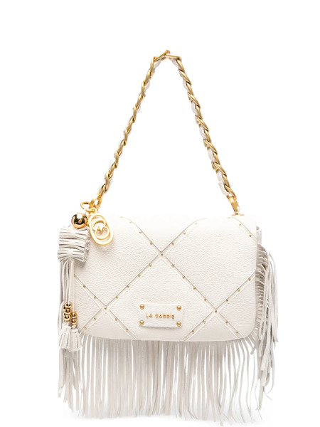  La Carrie Medium Isabel Fringed Leather Shoulder Bag - Neutrals 