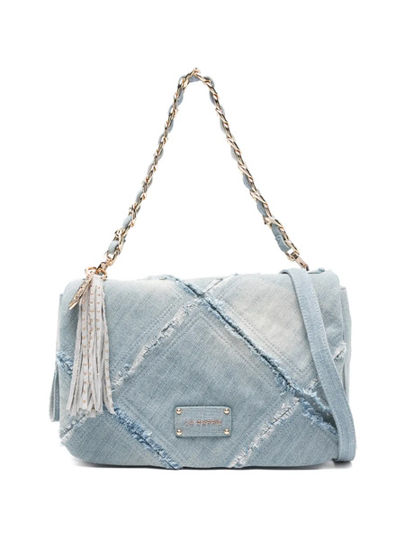  La Carrie Tassel Patchwork Cross Body Bag - Blue 