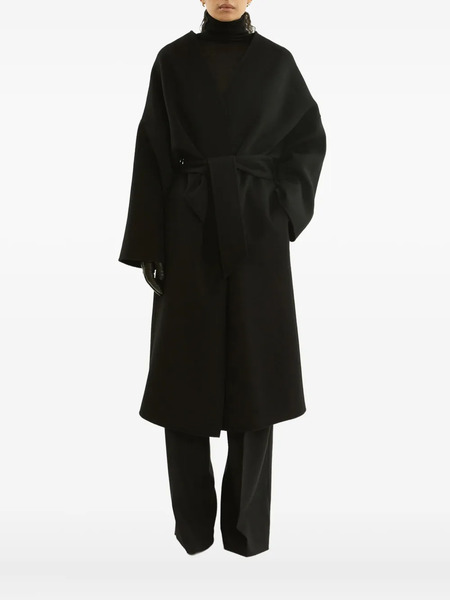  La Collection Belted Wrap Coat - Black 
