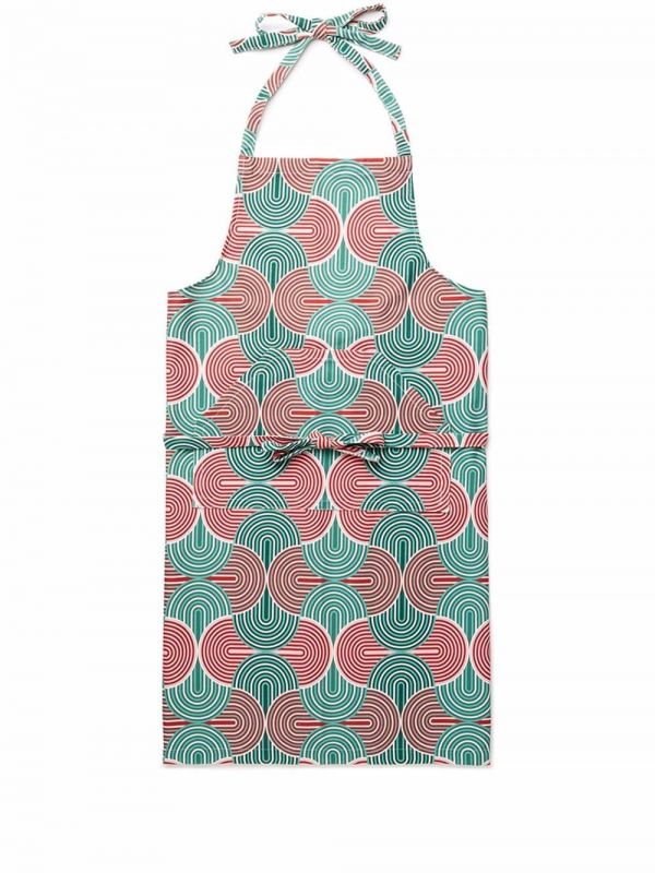  La Doublej All-over Graphic Print Apron - Green 