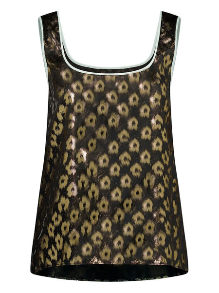  La Doublej All-over Print Silk Top - Black 