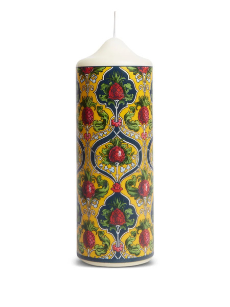  La Doublej Ananas-print Pillar Candle - Yellow 