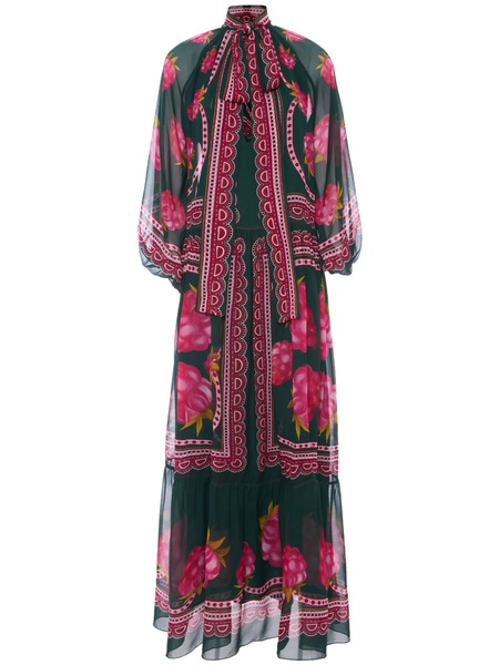  La Doublej Athena Graphic-print Silk Dress - Green 