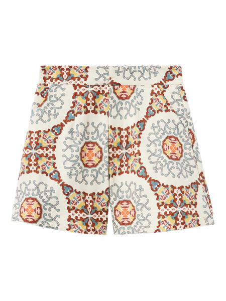 La Doublej Ballata Medallion Print Shorts - Neutrals 