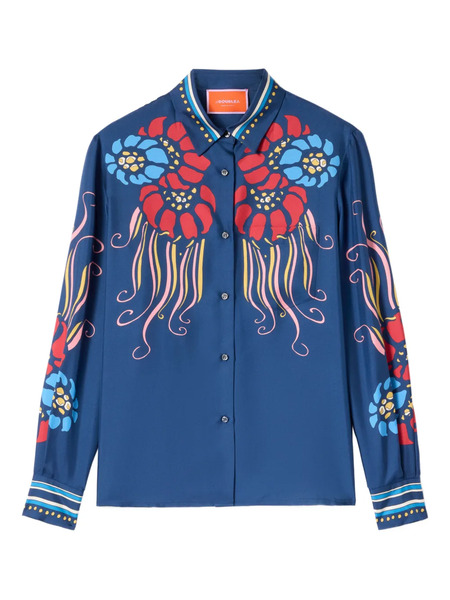  La Doublej Boy Floral Shirt - Blue 