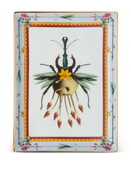  La Doublej Bug Floral Trinket Tray (21cm X 16cm) - White 