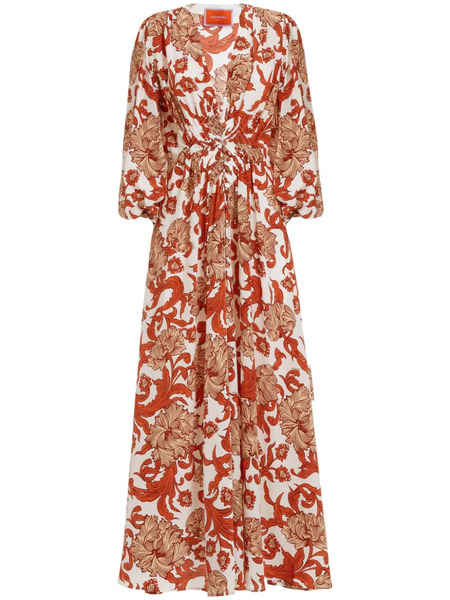  La Doublej Camerino Abstract-pattern Silk Dress - Red 