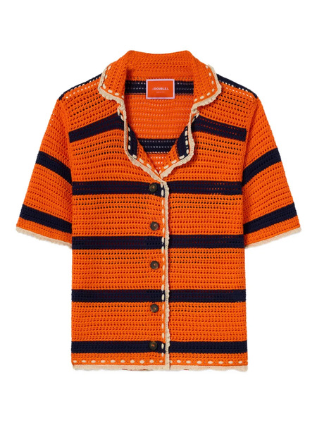  La Doublej Cerere Striped Crochet Shirt - Orange 