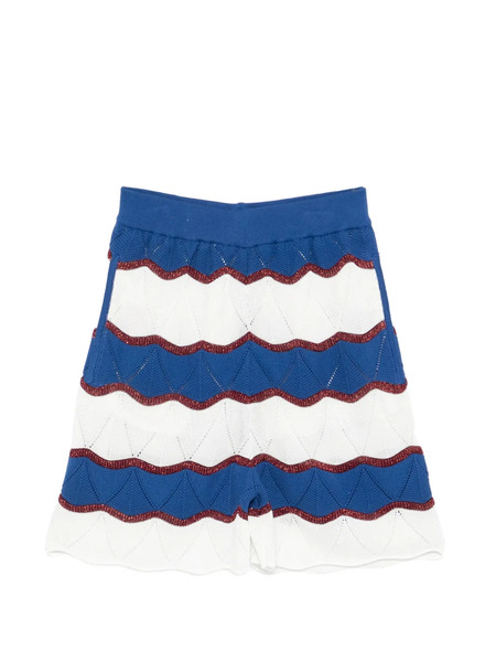  La Doublej Colour Block Striped Shorts - Blue 