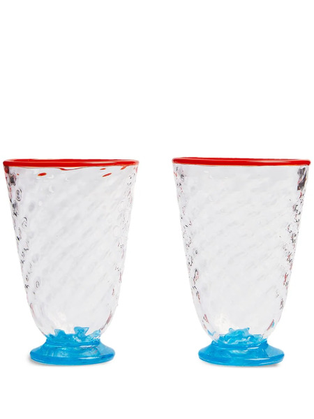  La Doublej Contrast-trim Quilted Glass (set Of Two) - Neutrals 